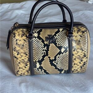Tory Burch Thea Snakeskin Cross-Body Satchel New